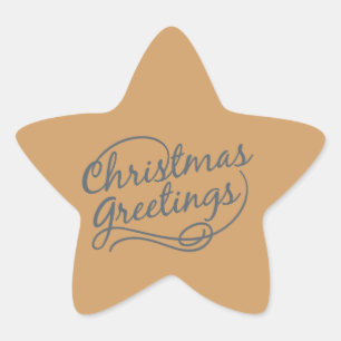 Christmas Greetings Holiday Star Stickers