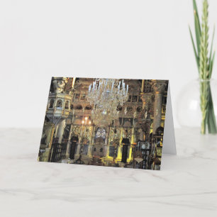 Christmas Greetings Interior of an Orthodox Church Holiday Card