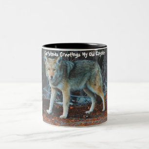 Christmas Greetings  My Old Coyote Two-Tone Coffee Mug