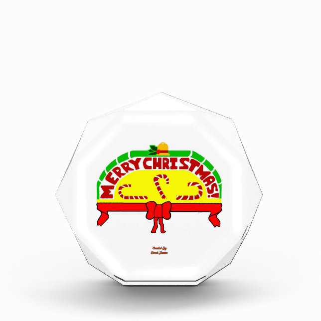 Christmas Greetings Octagonal Photo Block (Front)