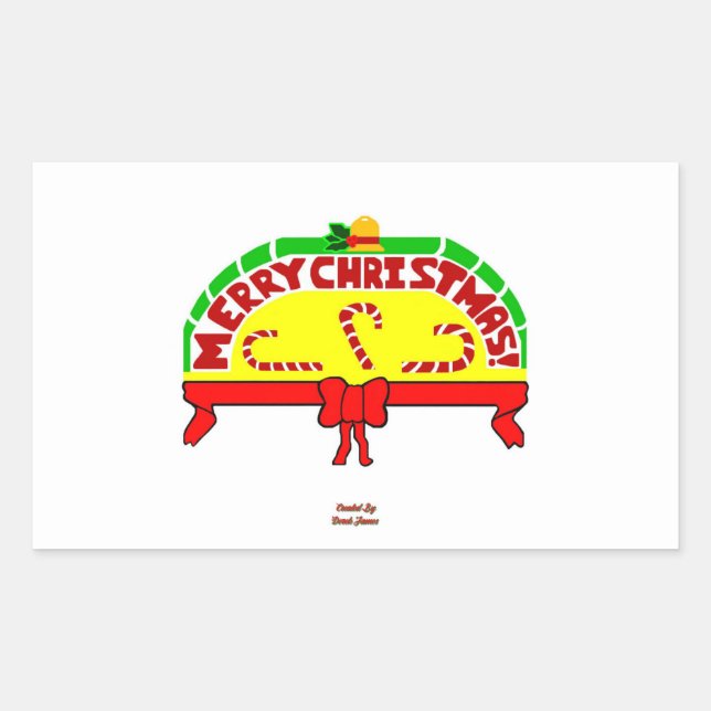 Christmas Greetings Rectangle Sticker (Front)