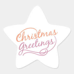 Christmas Greetings Star Stickers