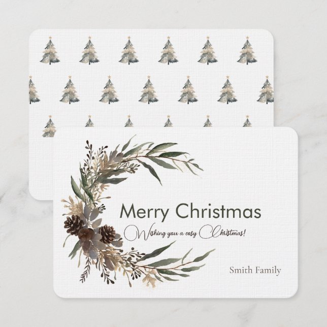 Christmas Greetings  Thank You Card (Front/Back)