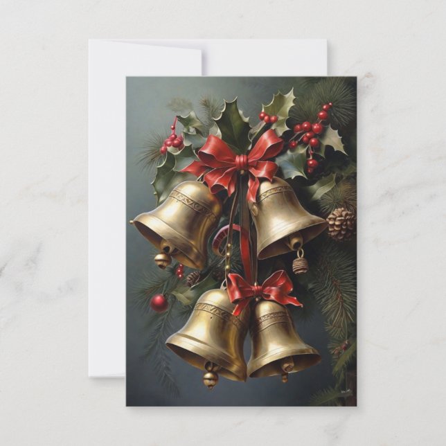 Christmas Greetings Thank You Card (Front)