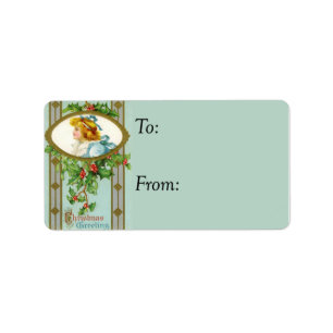 Christmas Greetings Vintage Gift Tag