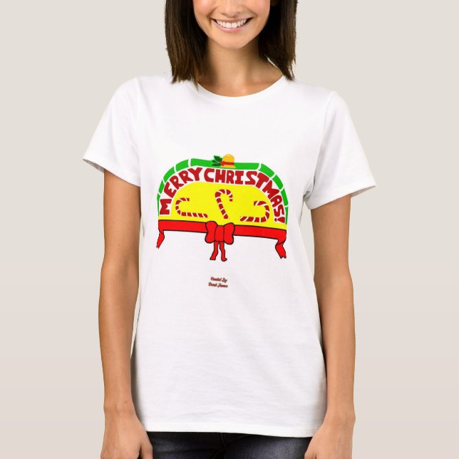 Christmas Greetings Women's White Basic T Shirt (Front)