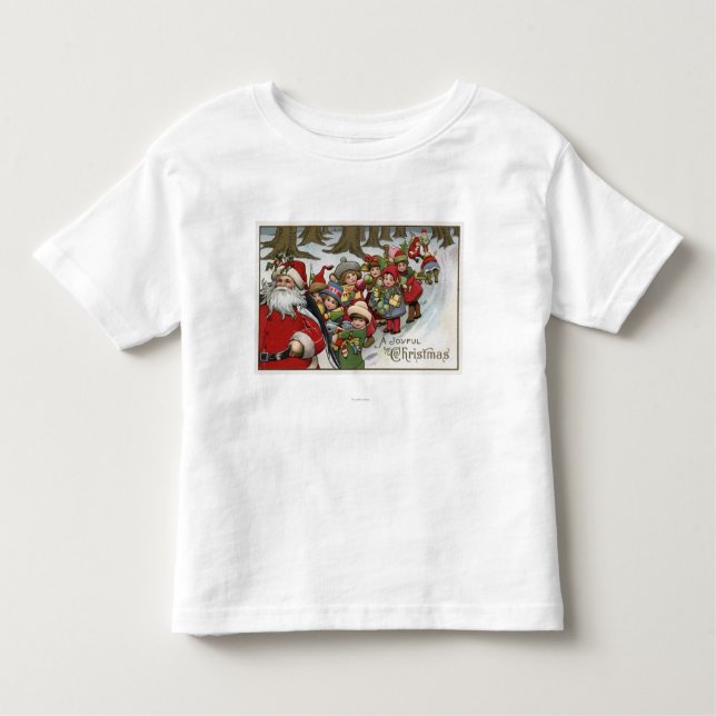Christmas GreetingSanta and Helpers Toddler T-Shirt (Front)