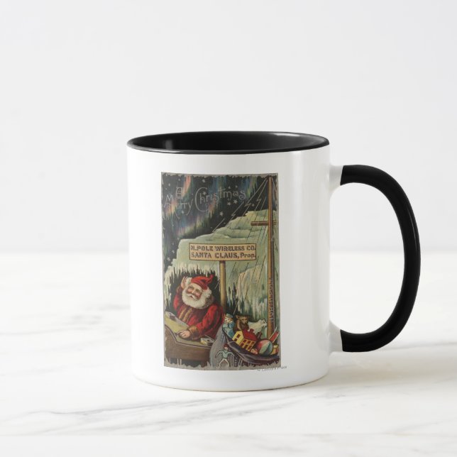 Christmas GreetingSanta at North Pole Mug (Right)