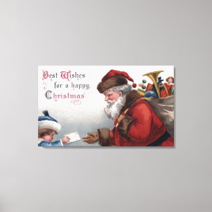 Christmas GreetingSanta Getting Letter Canvas Print