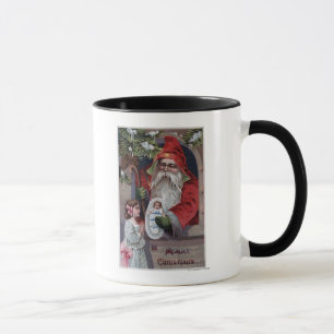 Christmas GreetingSanta Giving Doll Mug