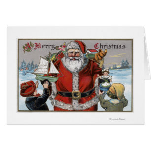 Christmas GreetingSanta Giving Gifts