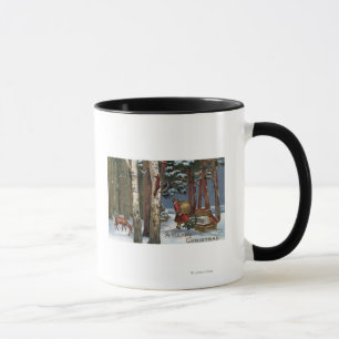Christmas GreetingSanta Through Forest Mug
