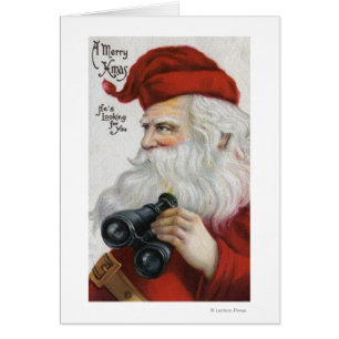 Christmas GreetingSanta with Binoculars