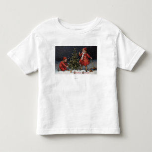 Christmas GreetingsKids Decorating a Tree Toddler T-Shirt
