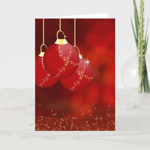 Christmas greycard with Christmas balls Holiday Card