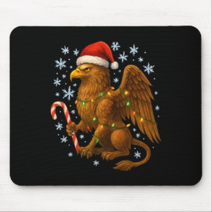 Christmas Griffin Magic Mythical Holiday Srit Long Mouse Pad