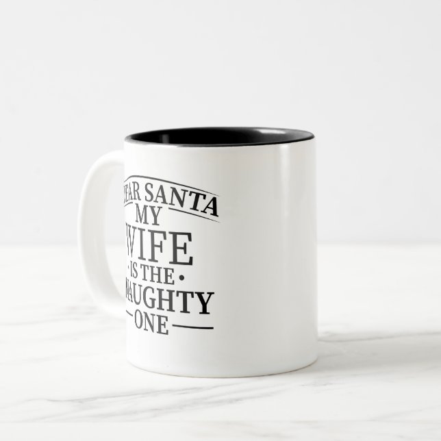 christmas, grinchmas, sweatshirt, naughty one,  Two-Tone coffee mug (Front Left)
