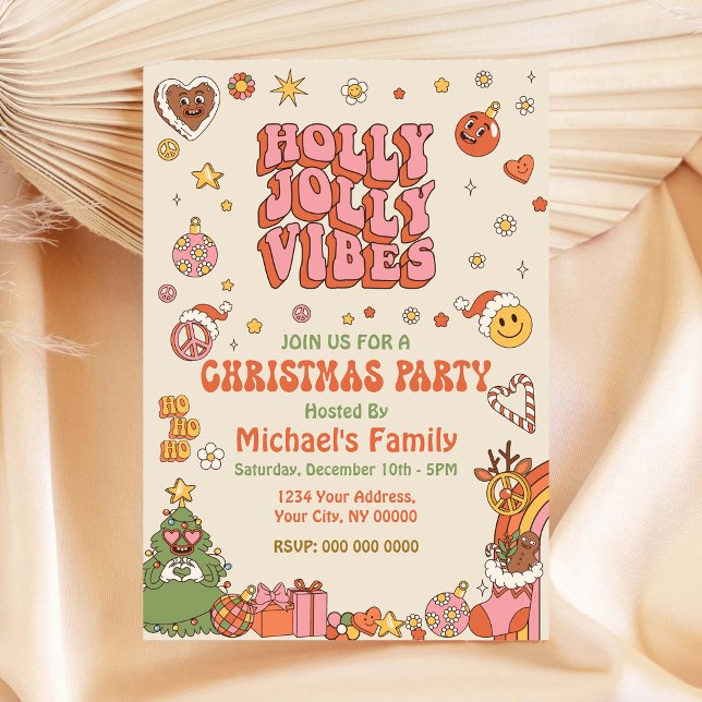 Christmas Groovy Party 70s Invitation (Creator Uploaded)
