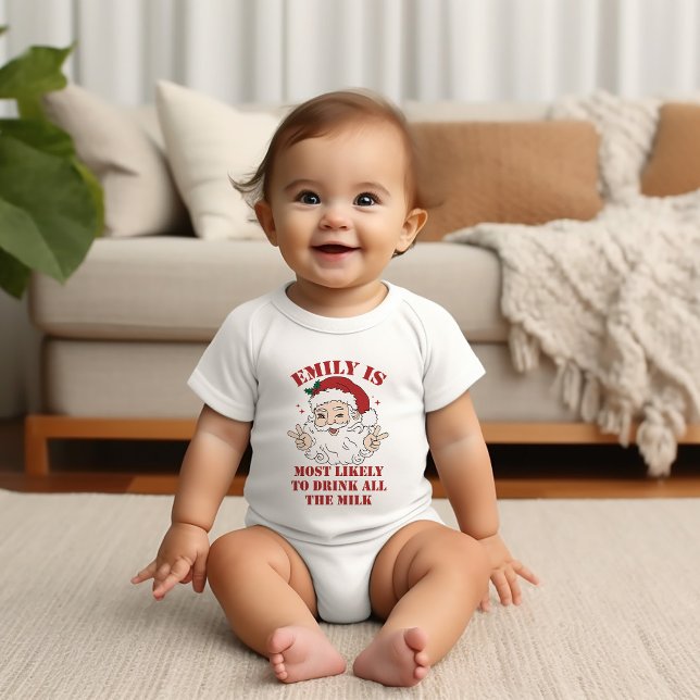 Christmas Group Most Likely To Custom Funny Santa Baby Bodysuit (Creator Uploaded)