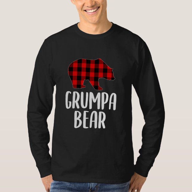 Christmas Grumpa Bear Shirt Grandpa Bear Plaid (Front)