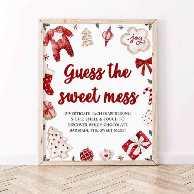 Christmas Guess the Sweet Mess Baby Shower Game Poster (Creator Uploaded)