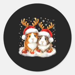 Christmas Guinea G Reindeer Xmas  Classic Round Sticker