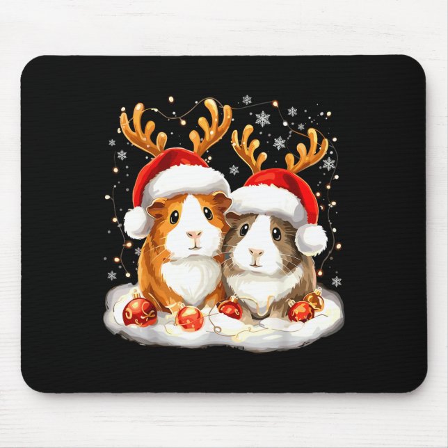 Christmas Guinea G Reindeer Xmas  Mouse Pad (Front)
