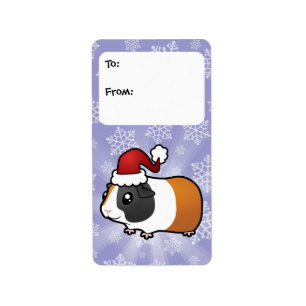 Christmas Guinea Pig Gift Tags (smooth hair)