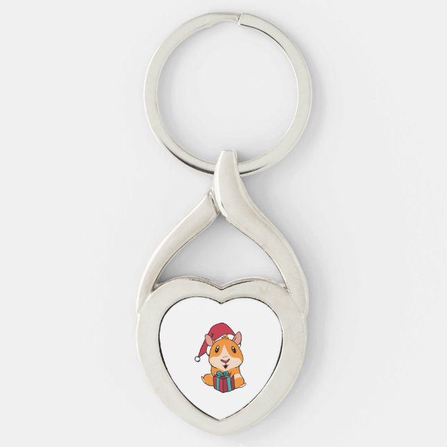 Christmas Guinea Pig Key Ring (Front)