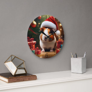 Christmas Guinea Pig, Large Clock