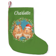 Christmas Guinea Pigs Personalised Santa Reindeer