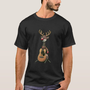 Christmas Guitar Lover Reindeer T-Shirt