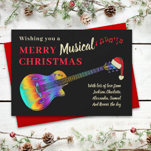 Christmas Guitar Musician Personalised Holiday Card