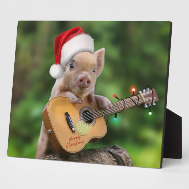 Christmas guitar pig plaque (Side)