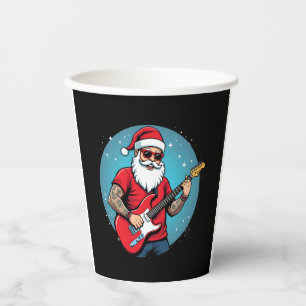 Christmas guitarist  Rockmusic Christmas (1) Paper Cups