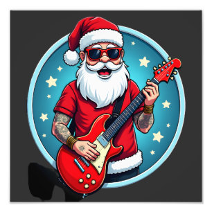 Christmas guitarist Rockmusic Christmas (2) Photo Print
