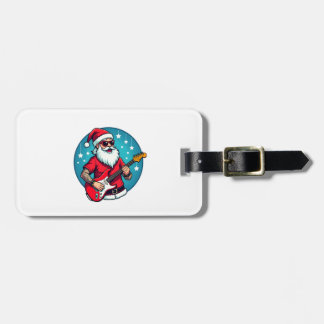 Christmas guitarist  Rockmusic Christmas Luggage Tag
