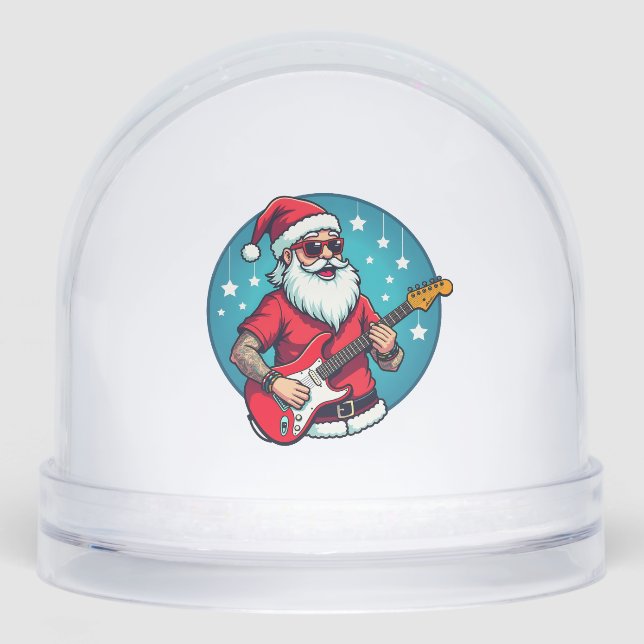 Christmas guitarist  Rockmusic Christmas Snowglobe (Front)