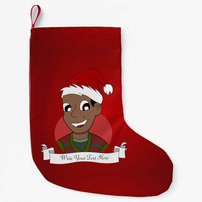 Christmas guy cartoon small christmas stocking (Front)