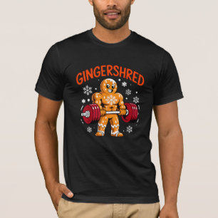 Christmas Gym Gingerbread Funny Workout Holiday  T-Shirt