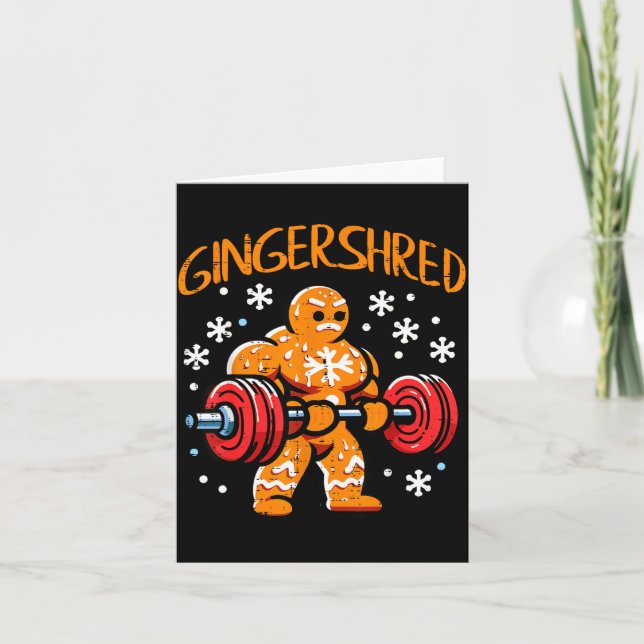 Christmas Gym Gingerbread Gingershred Xmas Workout Card (Front)