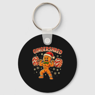 Christmas Gym Gingerbread Gingershred Xmas Workout Key Ring