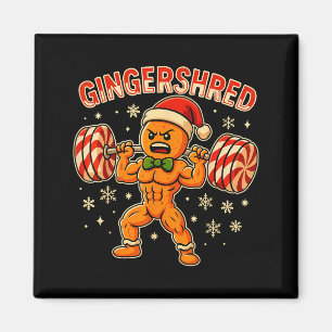 Christmas Gym Gingerbread Gingershred Xmas Workout Magnet