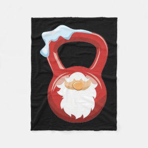 Christmas Gym Workout Gnome Kettlebell Xmas For Gy Fleece Blanket