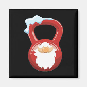 Christmas Gym Workout Gnome Kettlebell Xmas For Gy Magnet
