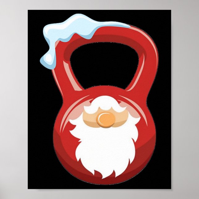 Christmas Gym Workout Gnome Kettlebell Xmas For Gy Poster (Front)