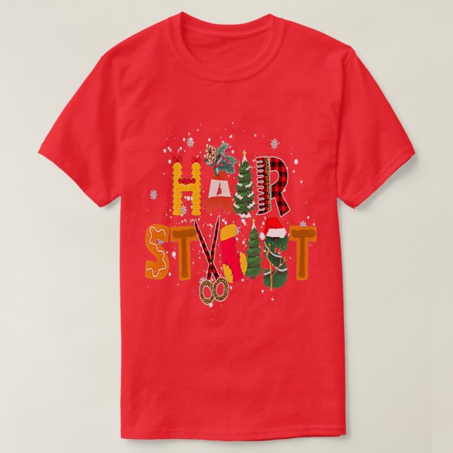 Christmas Hair stylist T-Shirt (Design Front)