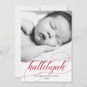 Christmas Hallelujah   Holiday Red with Photo Card