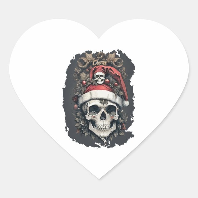 Christmas Halloween Heart Sticker (Front)