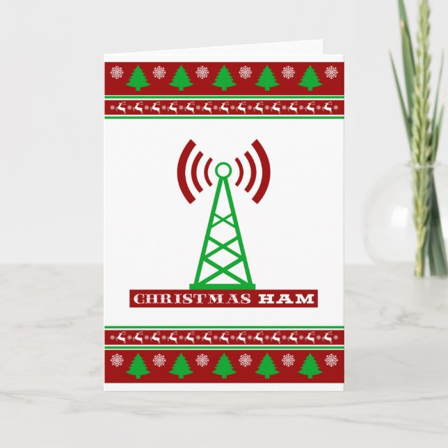 Christmas HAM Radio "Ugly Sweater" card (Front)